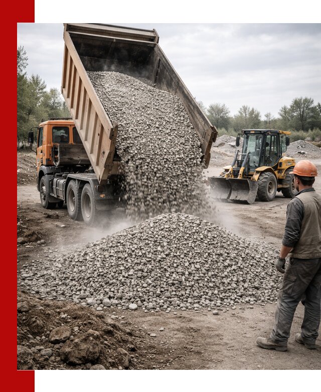 Доставка щебня в Шахтах крупными и мелкими фракциями