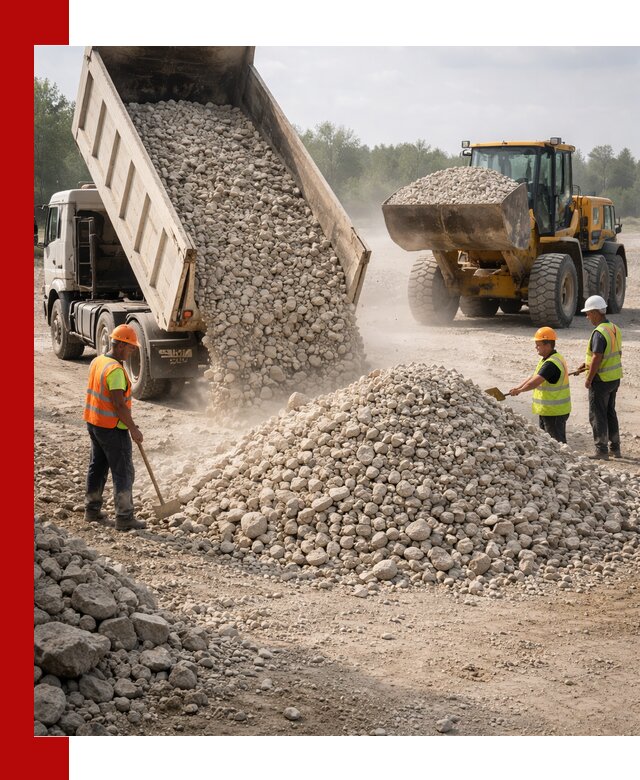 Доставка известнякового щебня фр. 40-70 в Шахтах
