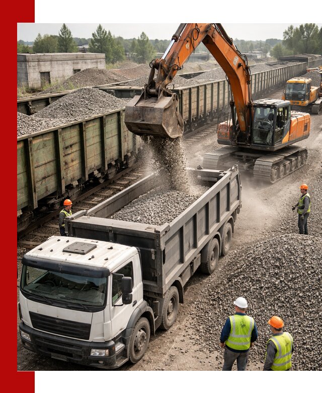 Железнодорожный щебень фракция 25–60 для поставок в Шахтах