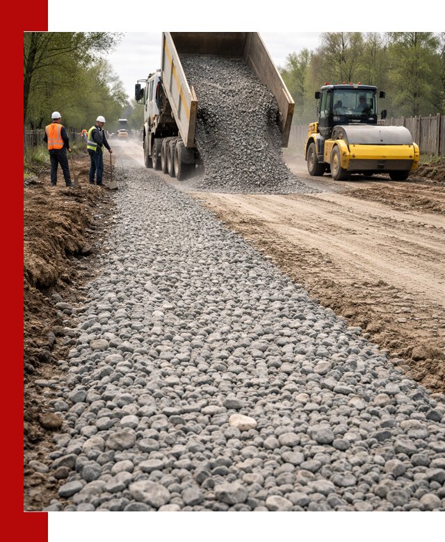 Доставка щебня для отсыпки дорог в Шахтах высокого качества