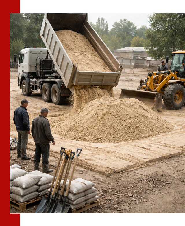 Доставка мытого песка в Шахтах с самосвалами по выгодной цене