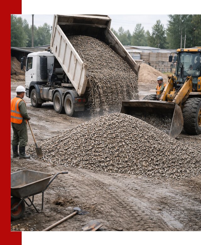 Мытый гравий с доставкой в Шахтах от карьера до участка