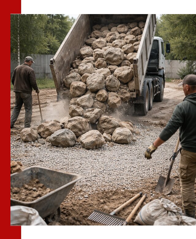 Доставка и укладка булыжника в Шахтах