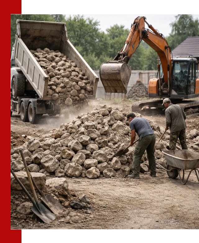 Доставка и разгрузка бутового камня в Шахтах