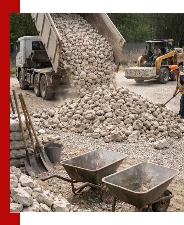 Доставка и продажа бутового известнякового камня в Шахтах