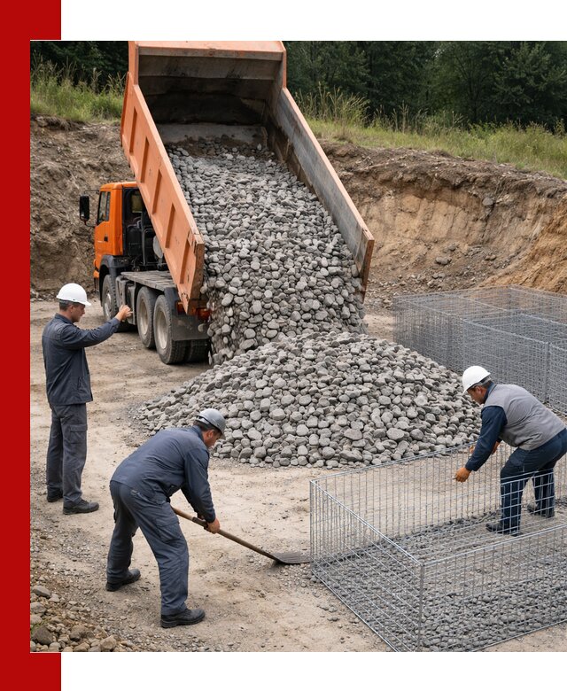 Камень для габионов с доставкой в Шахтах быстро и надёжно