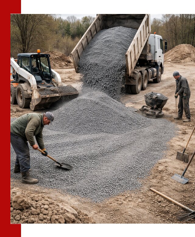 Отсев для подсыпки в Шахтах — доставка и подсыпка на участок