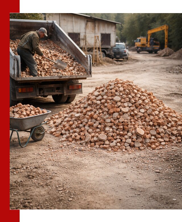 Доставка и подушка из боя кирпича с разгрузкой в Шахтах