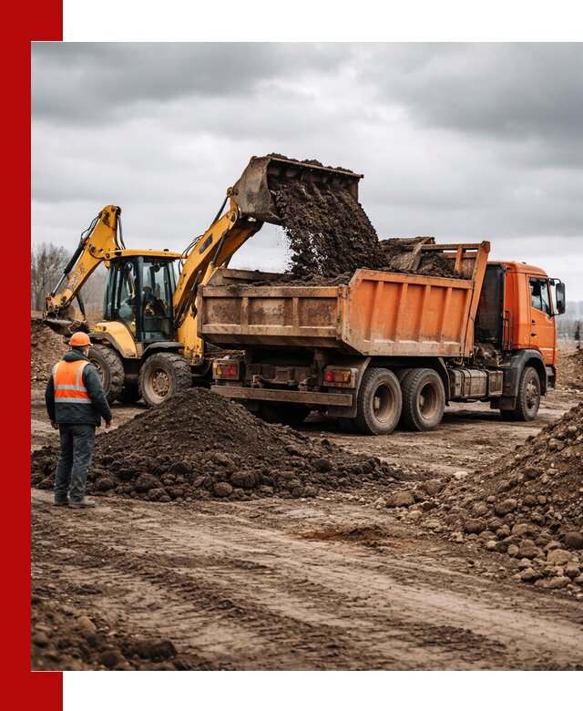 Вывоз грунта и строительного мусора в Шахтах грузовыми самосвалами