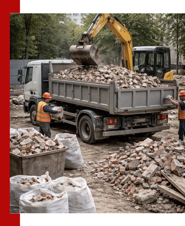Вывоз строительного мусора в Шахтах с самосвалами и контейнерами